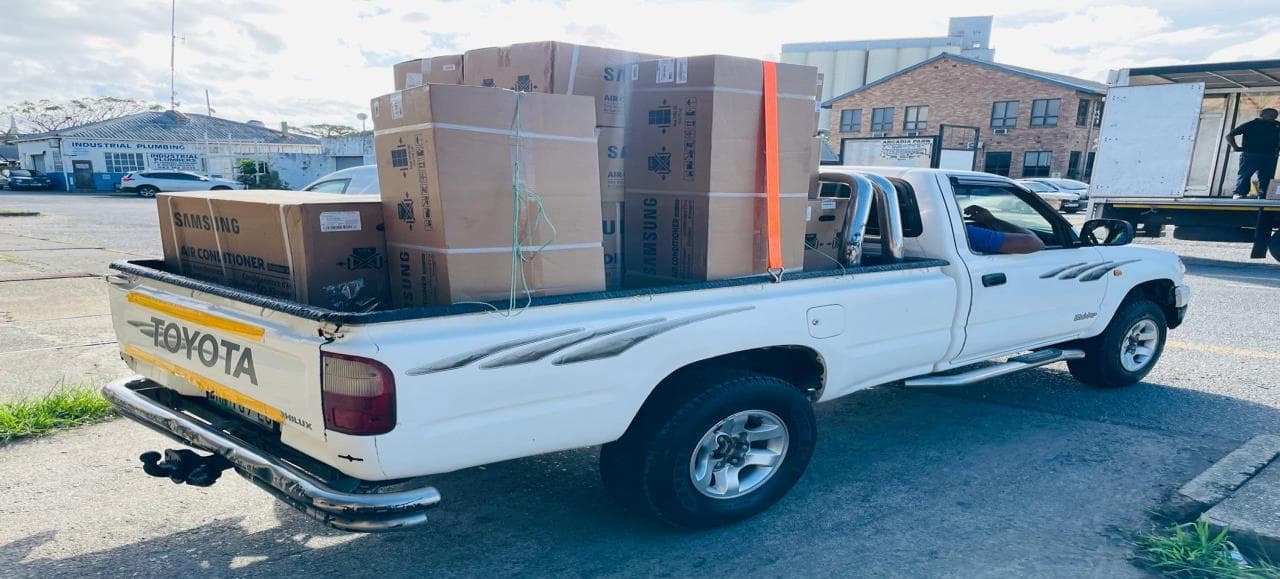 Salon tools neatly arranged.